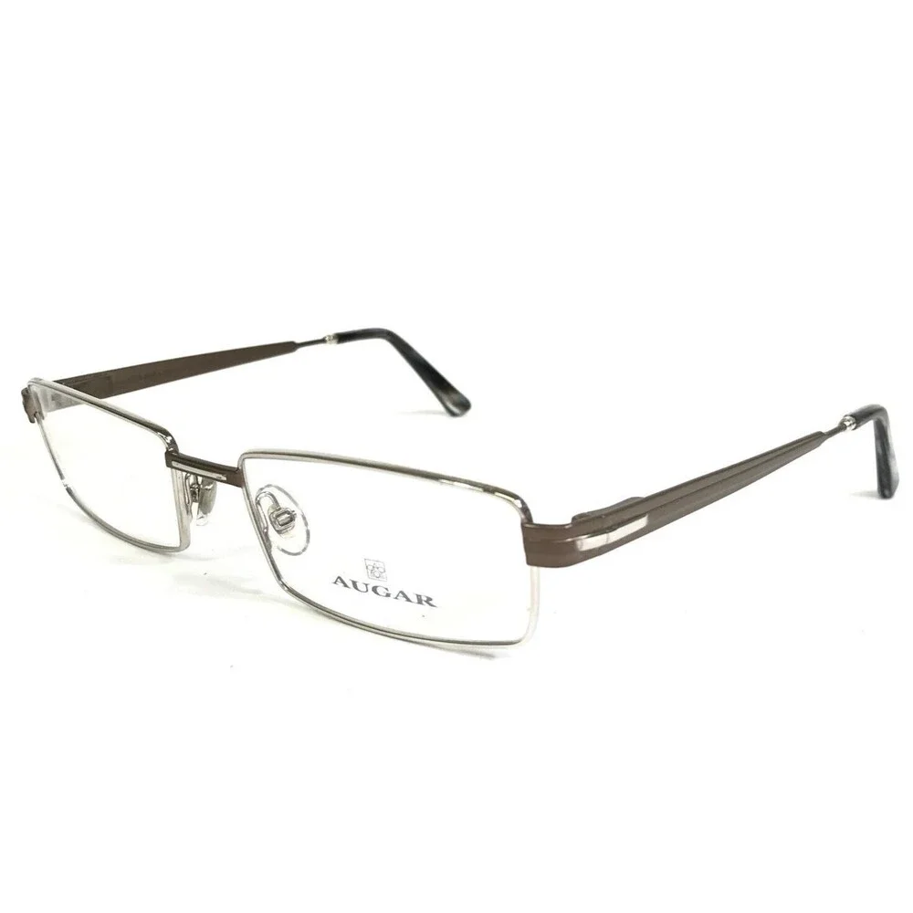 Augar Eyeglasses Frames 208 COL 110 Grey Silver 22KT GP Gold Plated 54-18-140